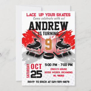 Personal Hockey Birthday Invitation