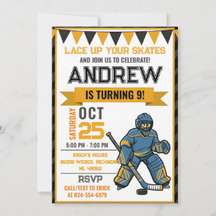 Personal Hockey Skating Birthday Invitation