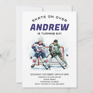 Personal Hockey Theme Birthday Party Invitation