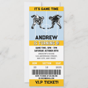 Personal Hockey Ticket Sports Birthday Party Invitation