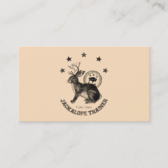 personal humour funny jackalope trainer business card (Front)