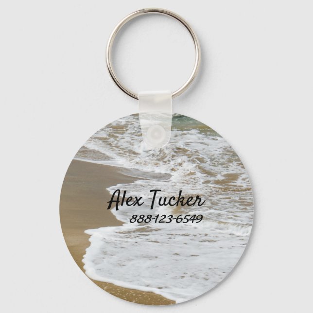 Personal Info | Peaceful Beach Key Ring (Front)