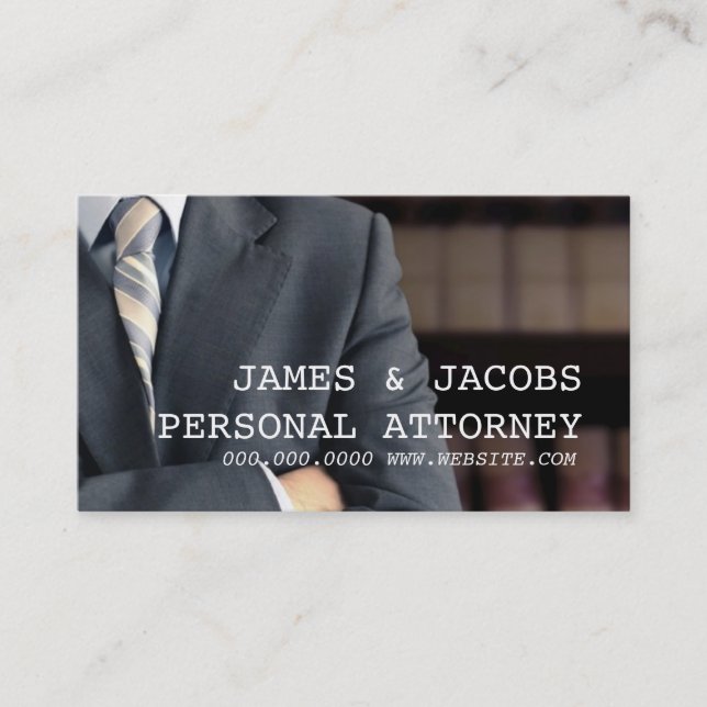 Personal Injury Attorney Law Lawyer Business Card (Front)