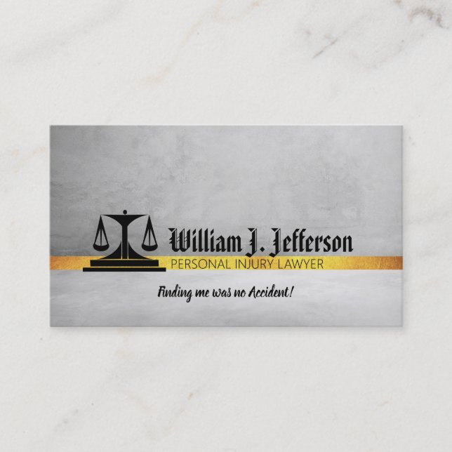 Personal Injury Lawyer Slogans Business Cards (Front)