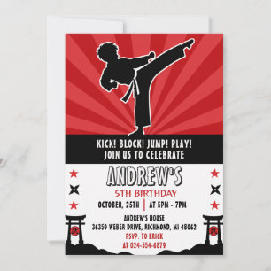 Personal Karate birthday Invitation
