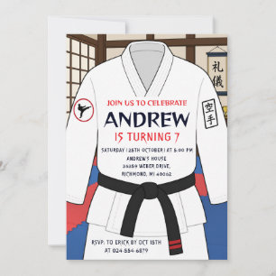 Personal Karate birthday Party Invitation