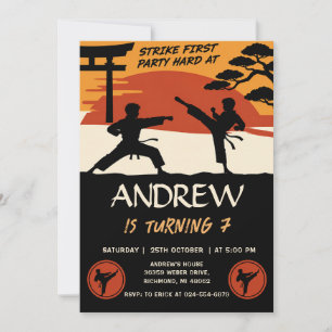 Personal Karate Boys birthday Invitation