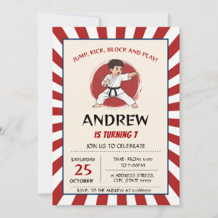 Personal Karate martial arts any age birthday Invitation