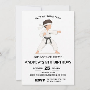 Personal Karate Martial Arts birthday Invitation