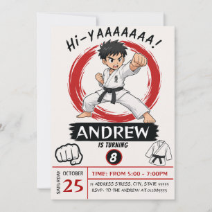 Personal Karate martial arts birthday Invitation