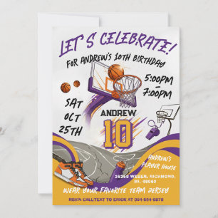 Personal kid Basketball Birthday Invitation