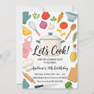Personal kid Cooking Class Birthday Invitation