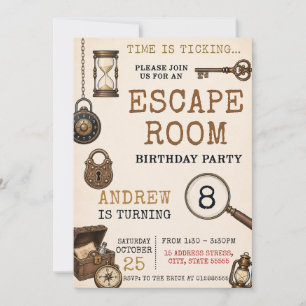 Personal kid Escape Room birthday Invitation