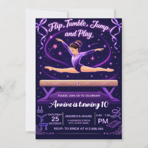 Personal kid Gymnastics Birthday Invitation