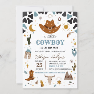 Personal Little Cowboy Baby Shower Invitation
