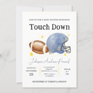 Personal Little Football Baby Shower watercolor  Invitation