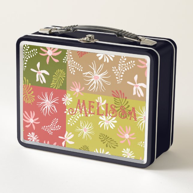 Personal lunch box fun summer breeze floral colour (Front)
