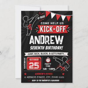 Personal Martial Arts Karate birthday Invitation