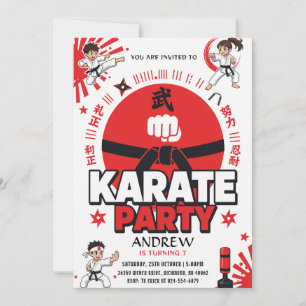 Personal Martial arts Karate Boys birthday Invitation