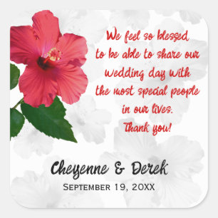 Personal Message Hibiscus Favour Labels
