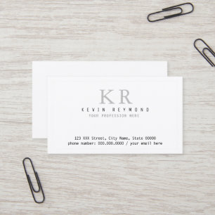 Personal Minimalist Basic White Business Card