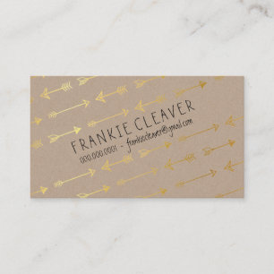 PERSONAL MODERN trendy arrow pattern gold foil Business Card