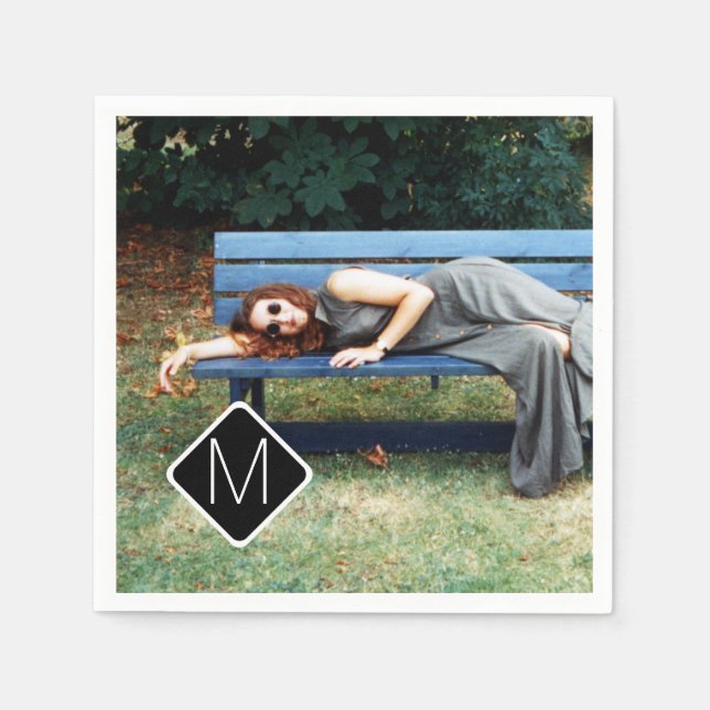 Personal Monogram Family Photo Collage A11 Napkin (Front)