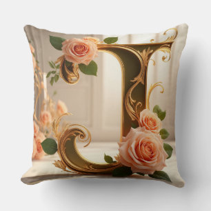 🌷 Personal Monogram Letter J Decor 🌼 Cushion