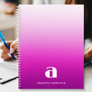 Personal Monogram Name Pink Notebook
