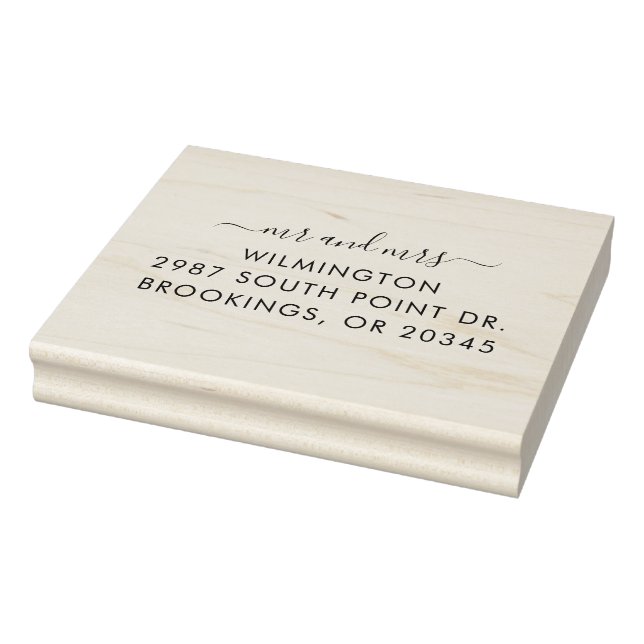 Personal Mr and Mrs Script Return Address Rubber Stamp (Stamp)