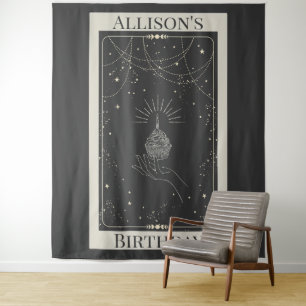 Personal Mystical Tarot Fortune Birthday Banner Tapestry