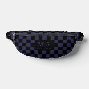 Personal Name and Initilas Modern Checkered Bum Bags