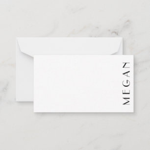 Personal Name Black White Minimal Modern Card