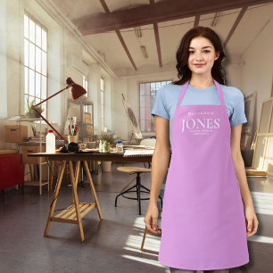 Personal Name Brand Business Logo Modern Pink Apron
