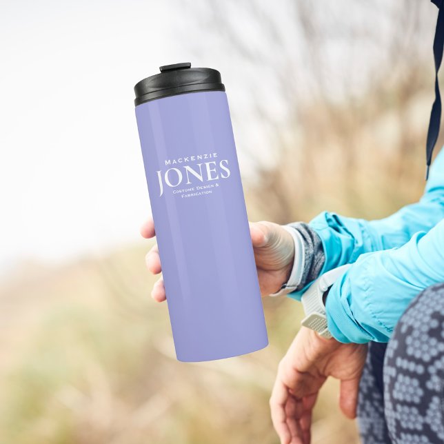 Personal Name Brand Business Logo Modern Purple Thermal Tumbler (Creator Uploaded)