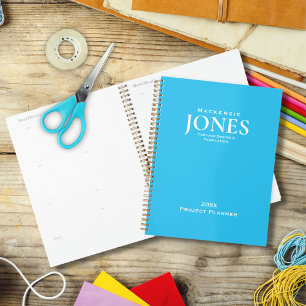 Personal Name Brand Business Logo Modern Turquoise Planner