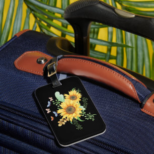 Personal Name sunflower spring Luggage Tag