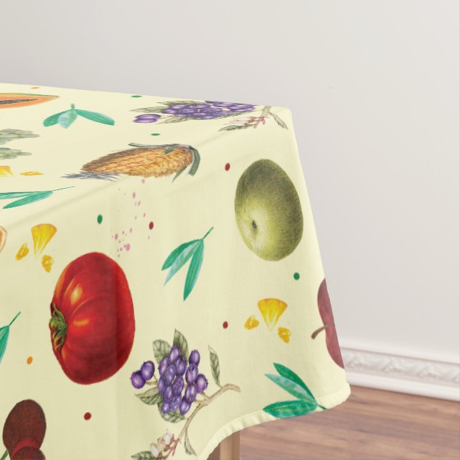 Personal Name Tropical Fruit And Vegetable Tablecloth (In Situ)