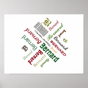 Personal Name Typographic Collage Poster
