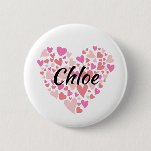Personal Name with hearts 6 Cm Round Badge