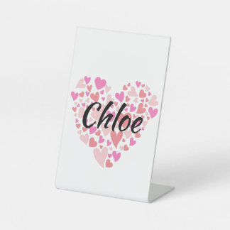 Personal Name with hearts Pedestal Sign