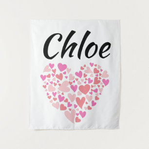 Personal Name with hearts Tapestry