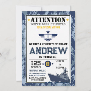 Personal Navy Birthday Invitation