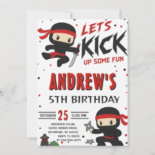 Personal Ninja Warrior boy birthday Invitation