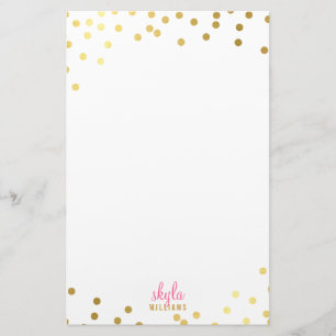 PERSONAL NOTE cute glamourous gold foil confetti Stationery