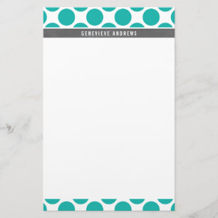 PERSONAL NOTE cute large polka dot bold jade green Stationery