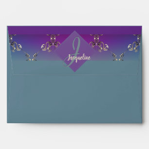 Personal Ornate Purple Teal Envelope