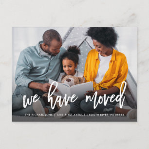 Personal Photo   Brush Script Moving Announcement