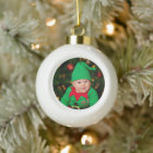 Personal Photo Ceramic Ball Christmas Ornament