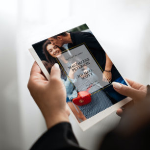 Personal Photo Gold Frame Wedding Invitation